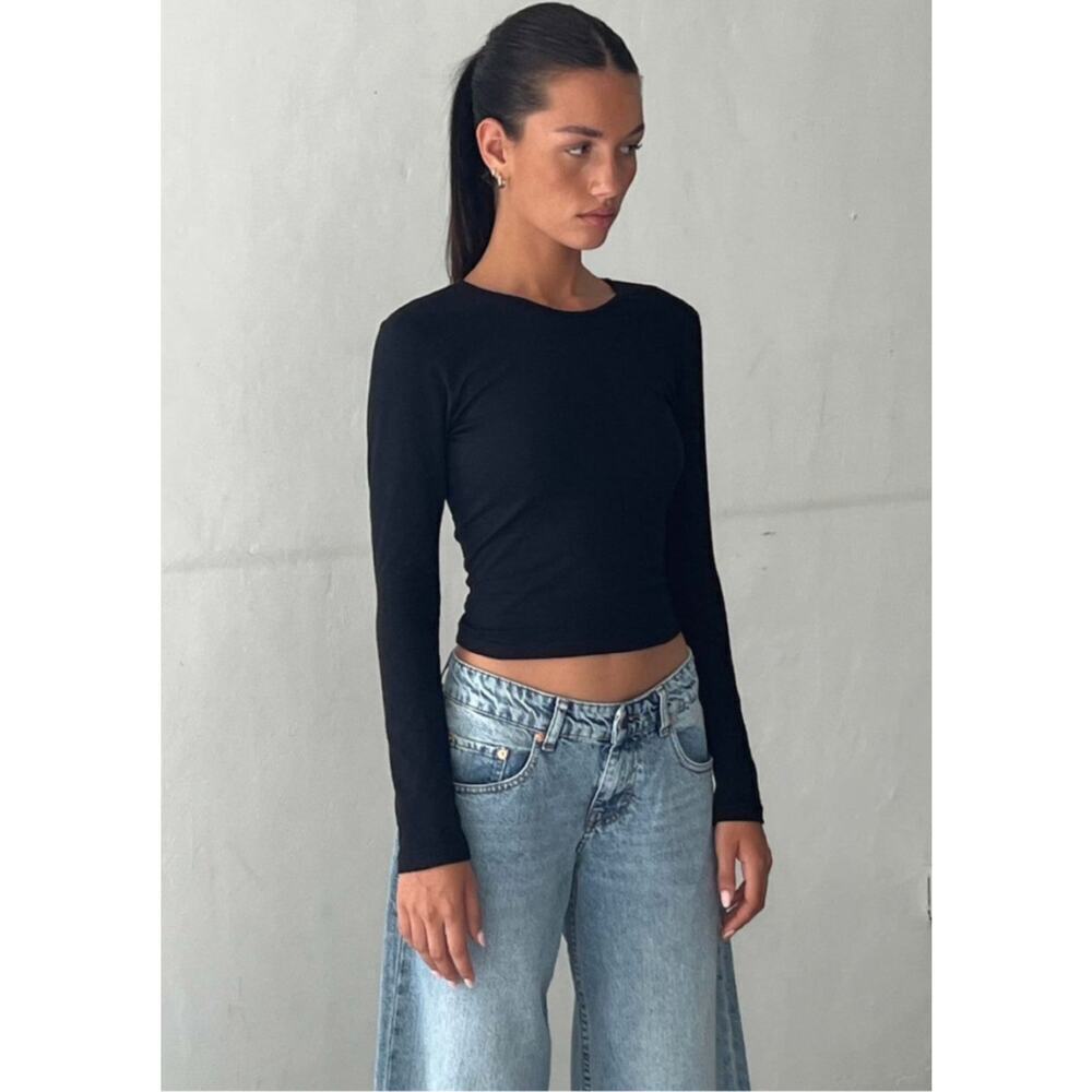Motel Rocks Black Long Sleeve Top - Picture 3 of 5